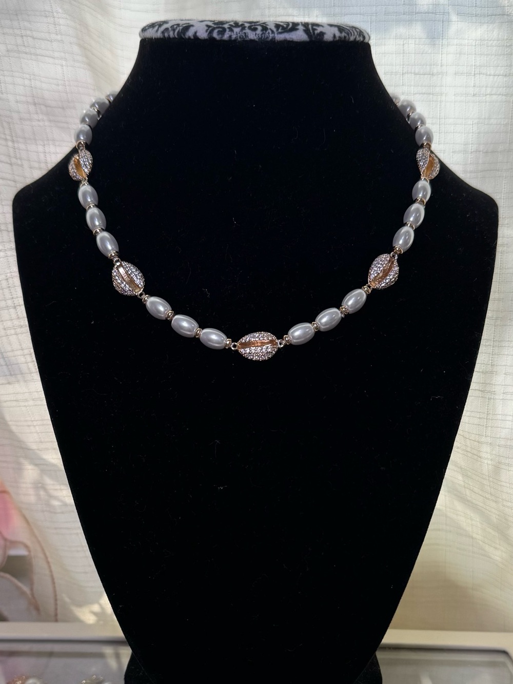 Gold Pearl Shell Necklace